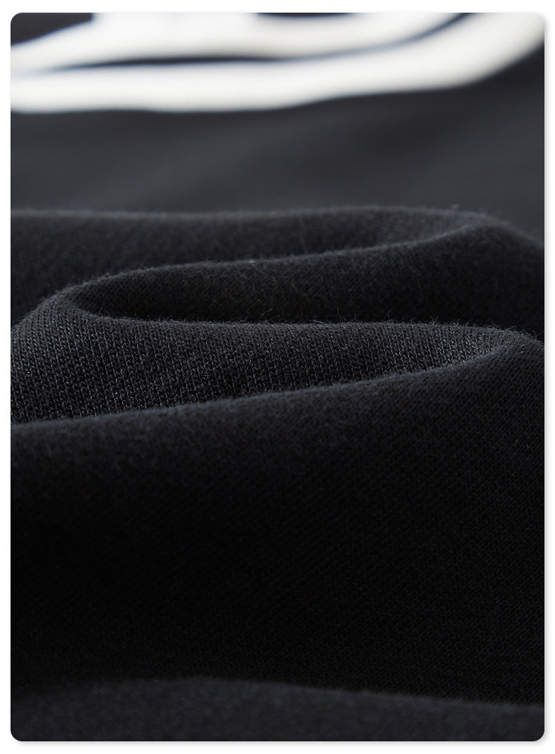 Sweatpants and Hoodie Set Color Clashing Loose Fleece High Quality Blank Pullover Round Neck Custom Puff Print Hoodie