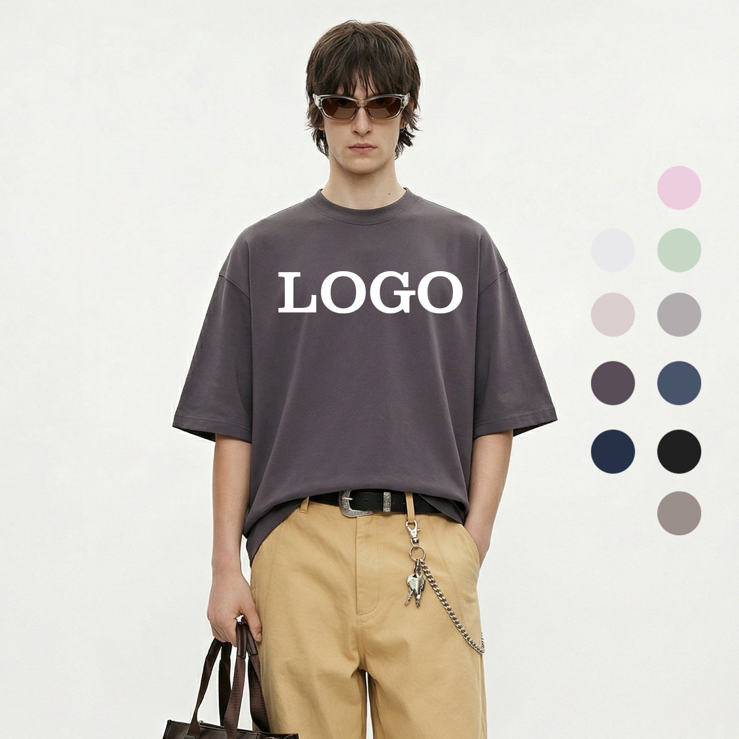 Men's T-shirts Custom Puff Printing High Quality Multicolor Streetwear T-shirt 2026 Summer New Design Heavyweight  Plain t Shirt