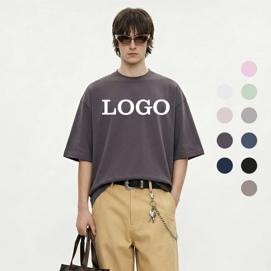 Men's T-shirts Custom Puff Printing High Quality Multicolor Streetwear T-shirt 2026 Summer New Design Heavyweight  Plain t Shirt
