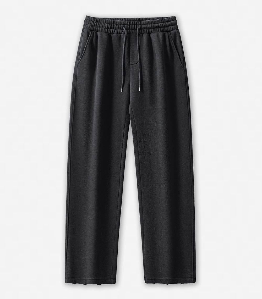 High Quality Men's Sweatpants Heavy Duty Brushed and Thickened Washed Straight Leg Long Pants for Men Distressed Sweatpants