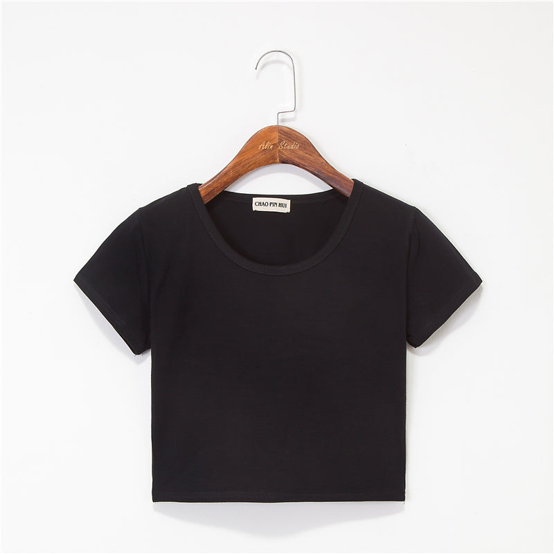 Oem Brand Tshirt Printing Custom logo High Quality Crop Top T-shirt Pattern Design Free Sample Plain in Bulk Summer Casual Style