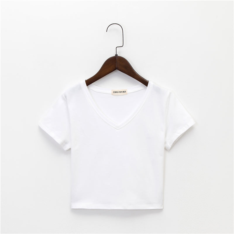 Custom Embroidered Tshirts Puff Printing Plain Blank Tshirts for Printing Cropped Crop Top Tshirts High Quality Basic Design
