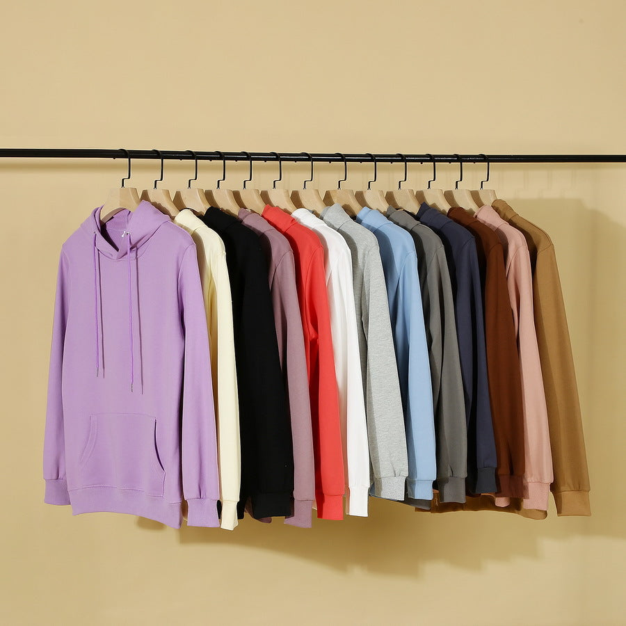 Wholesale High Quality Pure Color Blank Custom Distressed Embroidered Streetwear Loose Sport Long Sleeve Sweatpants And Hoodie Set