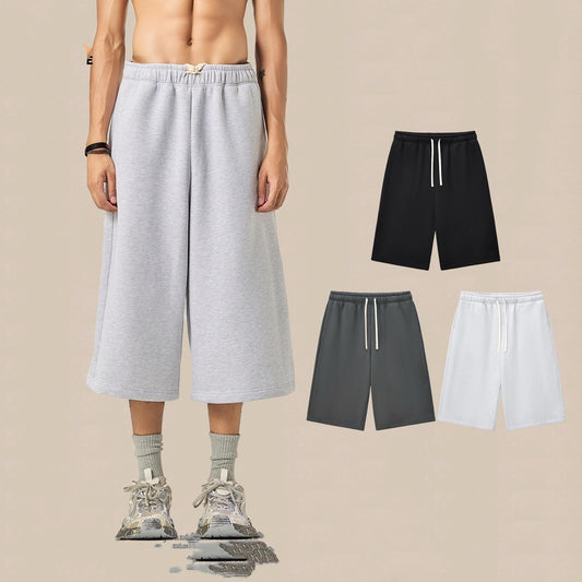 Oem Brand Seven Piece Heavyweight Casual Sport Sweatpants American Style Drawstring Elasticated Wide Leg Sport Sweatpants