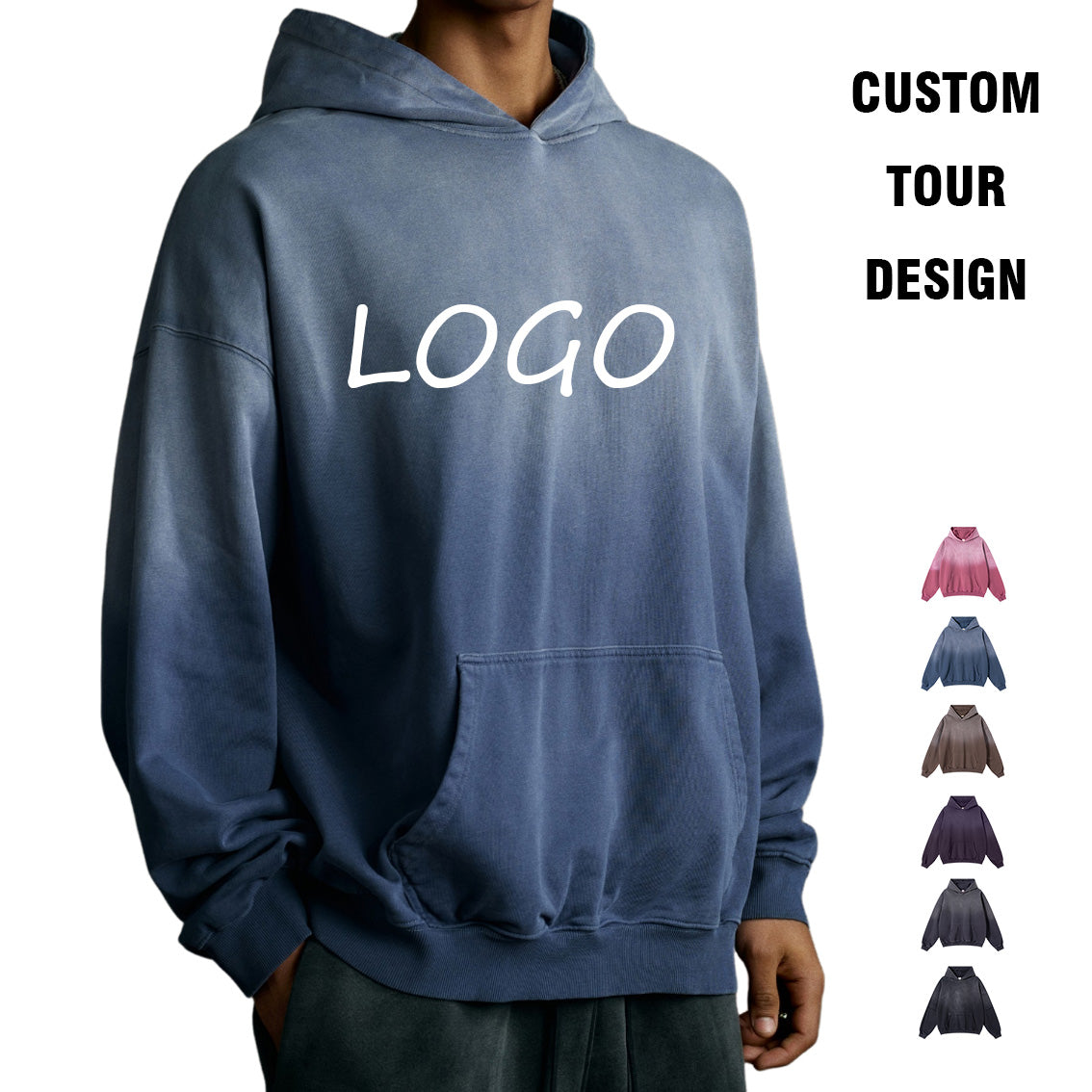 Men's Hoodies Custom Acid Wash Oversized 100% Cotton Essentials Blank Pullover Streetwear Embroidery Men's Hoodies Sweaters