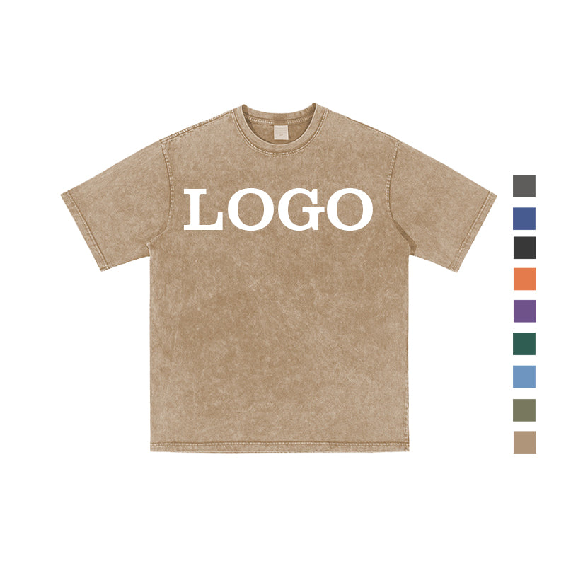 Wholesale Heavyweight Tshirts Vintage Custom Acid Wash 100% Cotton Streetwear High Quality Personalized Design T-shirts