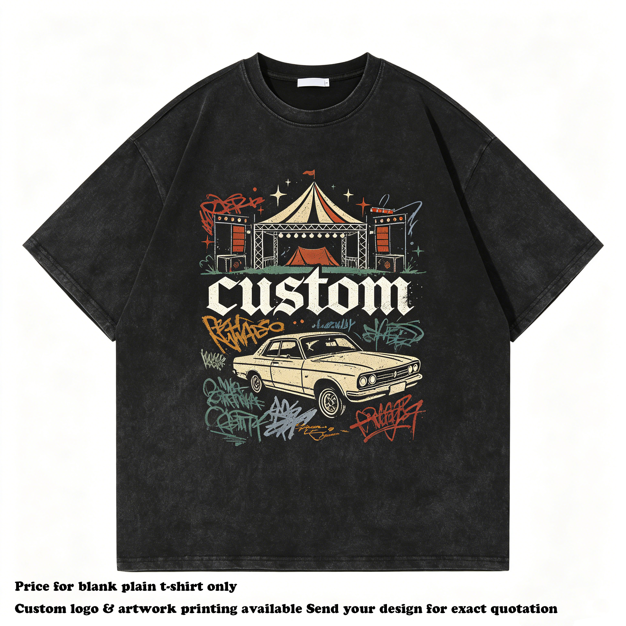 Wholesale T-shirt 100% Cotton Custom High Quality Short Sleeve Summer Drop Shoulder High Quality Blank Streetwear T-shirt