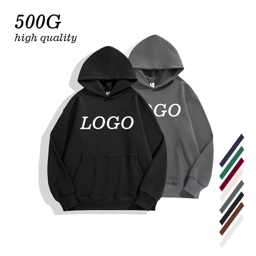 Men's Hoodies & Sweatshirts 500g Heavyweight Custom logo High Quality Drop Shoulder Cotton Multi Color Wholesale Hoodies for Men