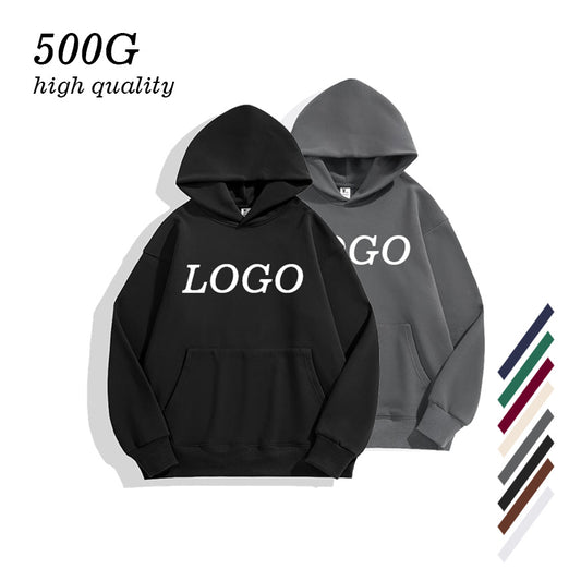 Men's Hoodies & Sweatshirts 500g Heavyweight Custom logo High Quality Drop Shoulder Cotton Multi Color Wholesale Hoodies for Men