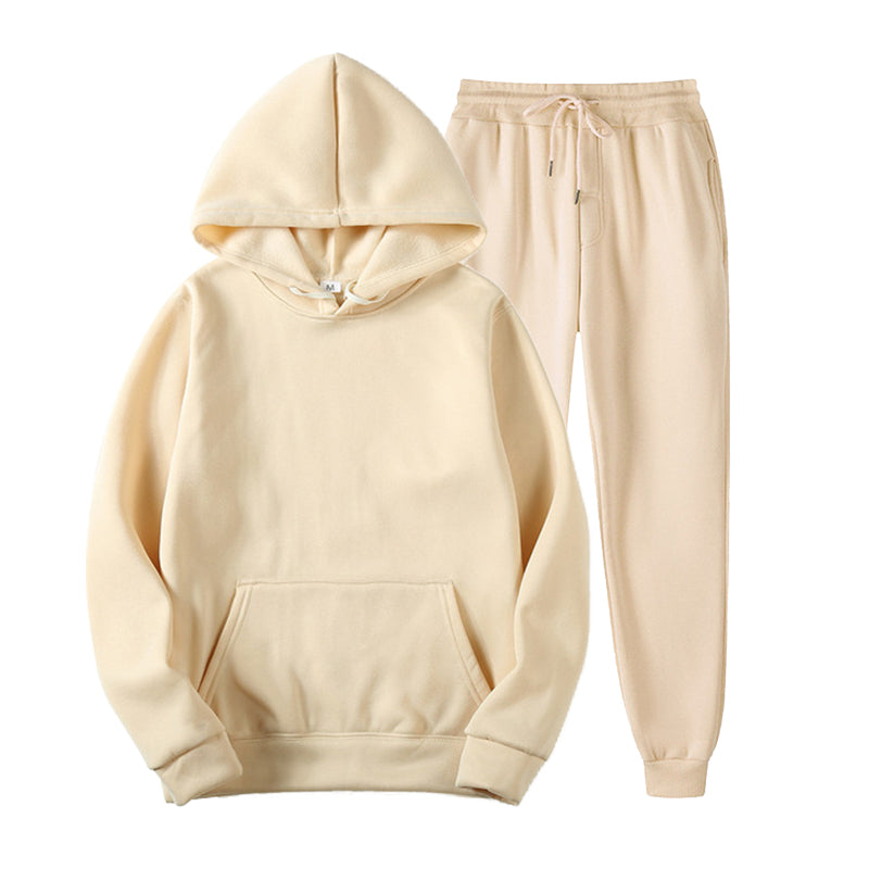 Streetwear Sweatpants and Hoodie Set Custom Blank Fleece Puff Printing Drop Shoulder High Quality Mens Hoodies and Sweatshirts