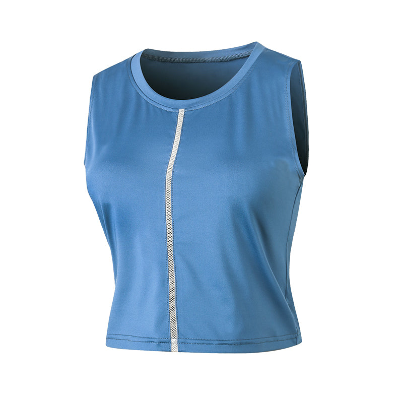 Women's Fitness Round neck Shirt Quick Drying Stretchy and Form Fitting Vest Sleeveless t Shirt for High Quality Vintage Design