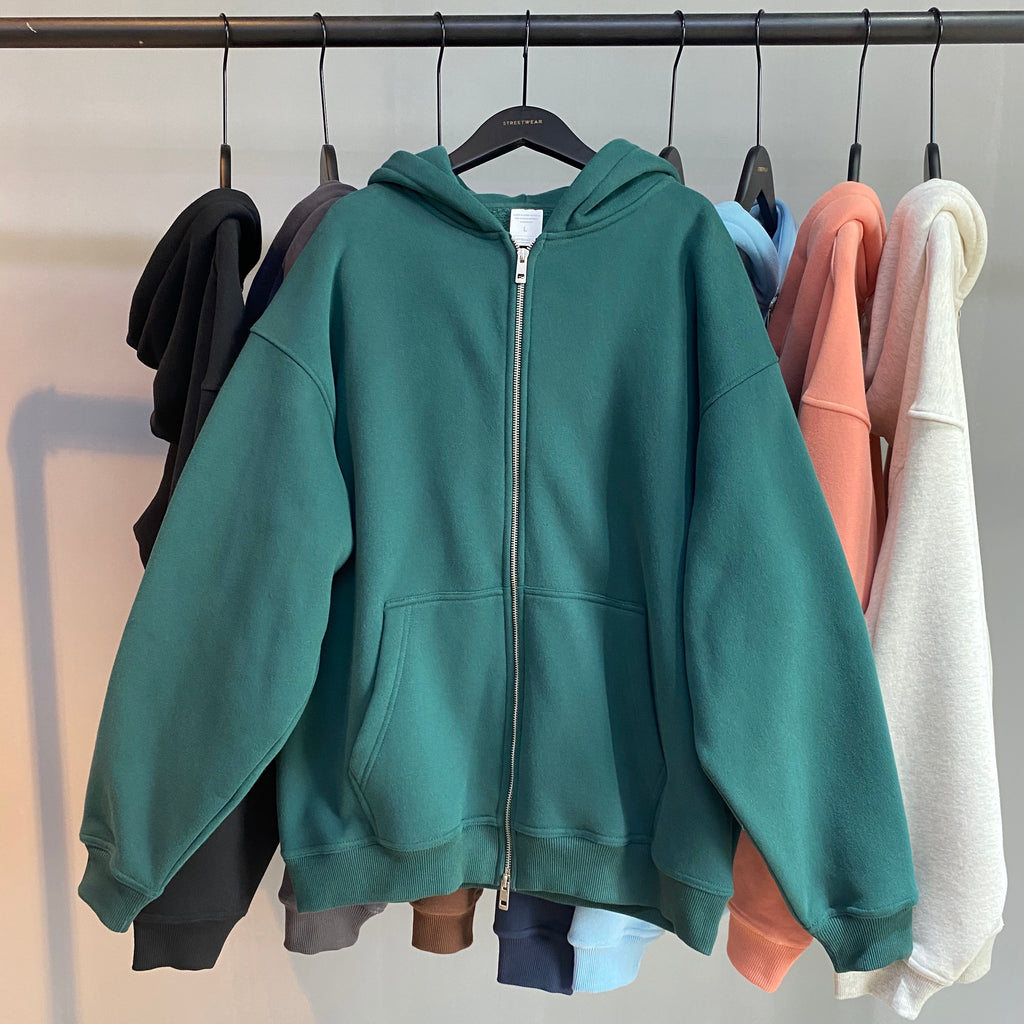 Heavyweight Polar Fleece Unisex High Quality Wireless Double Zipper Oversized Sublimation Streetwear Hoodie