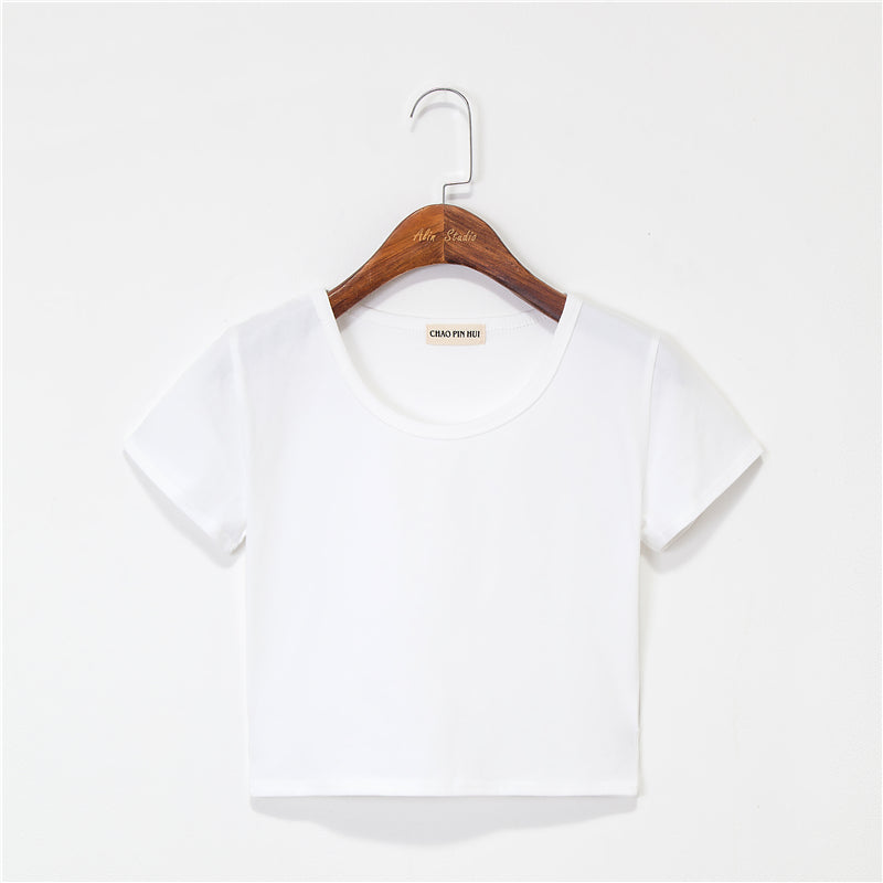 Oem Brand Tshirt Printing Custom logo High Quality Crop Top T-shirt Pattern Design Free Sample Plain in Bulk Summer Casual Style