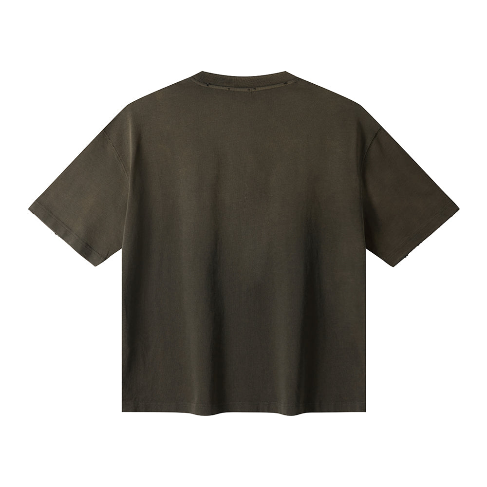 Heavyweight Tshirts Vintage Custom Acid Wash t Shirt High Quality Summer Short Sleeve Blank Fashionable Broken Plain t Shirt