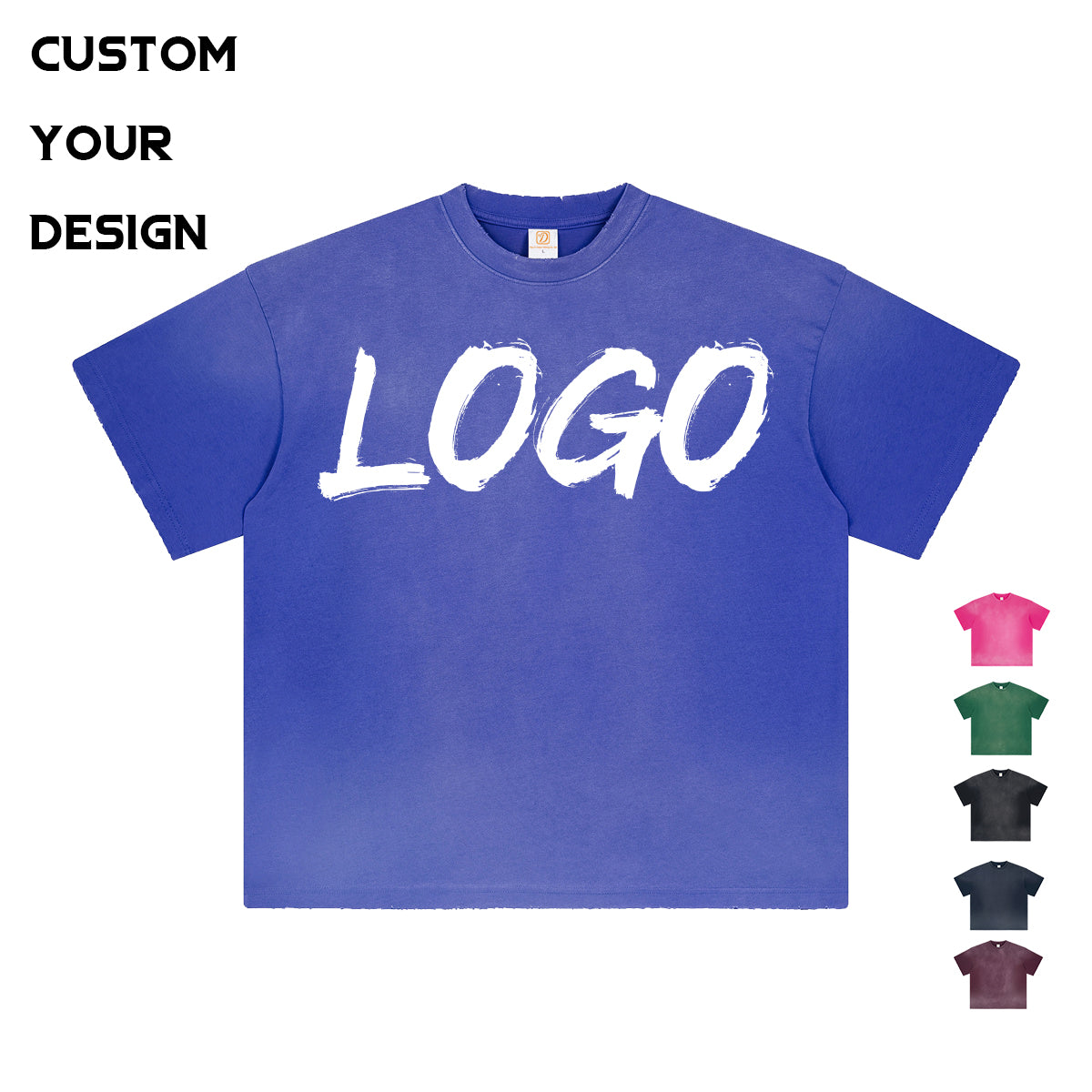 Wholesale Round Neck Tshirt Blank Gym Sport High Quality Custom Acid Washe 100% Cotton Patchwork Personalized Men's T-shirts