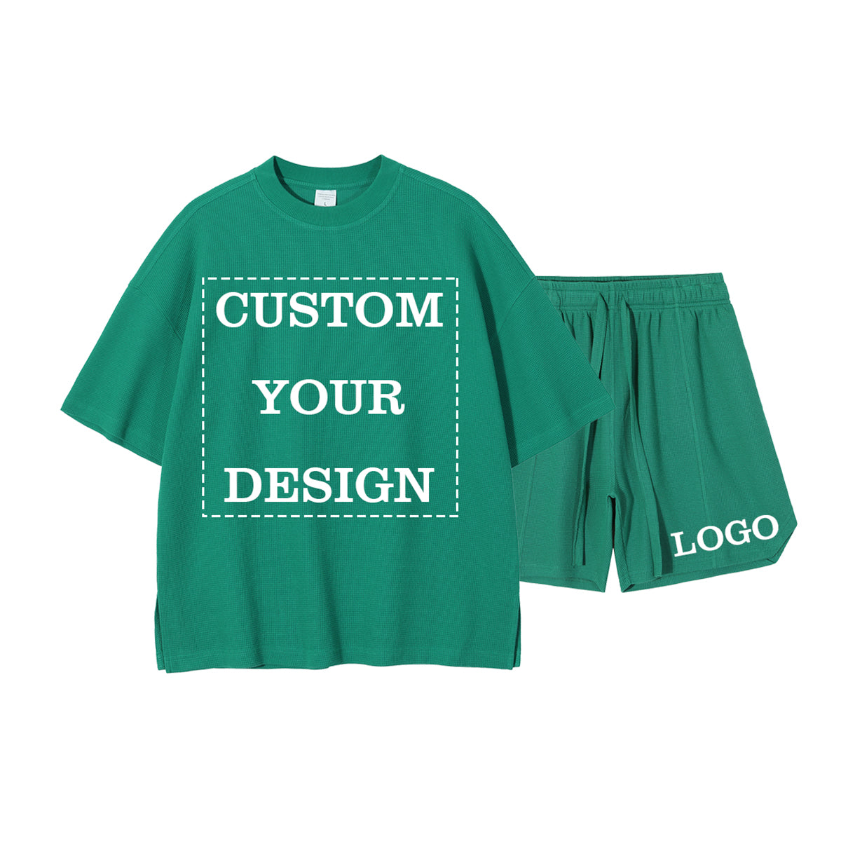 Streetwear Heavyweight Tshirts Custom logo O-neck Blank High Quality Polyester/Cotton Streetwear New Design T-shirt and Shorts