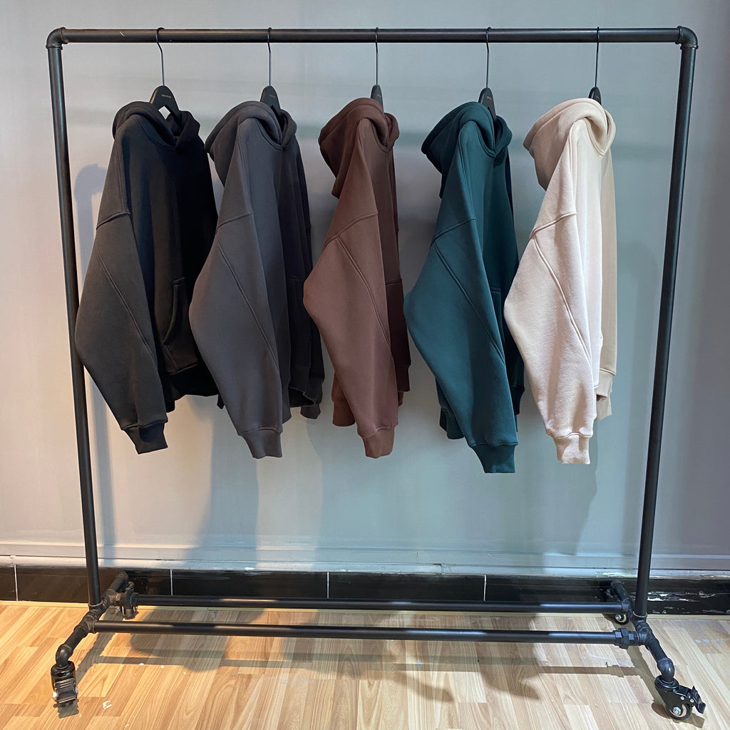 Wholesale Blank Pullover Custom Wireless Fleece Oversized Puff Printing High Quality Pure Color Streetwear Fashion Hoodie