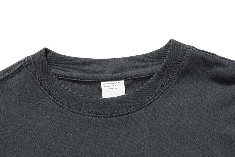 Custom Oversized Drop Shoulder Pure Color Heavy Cotton Streetwear Short Sleeve High Quality Round Neck Personalized T-shirt