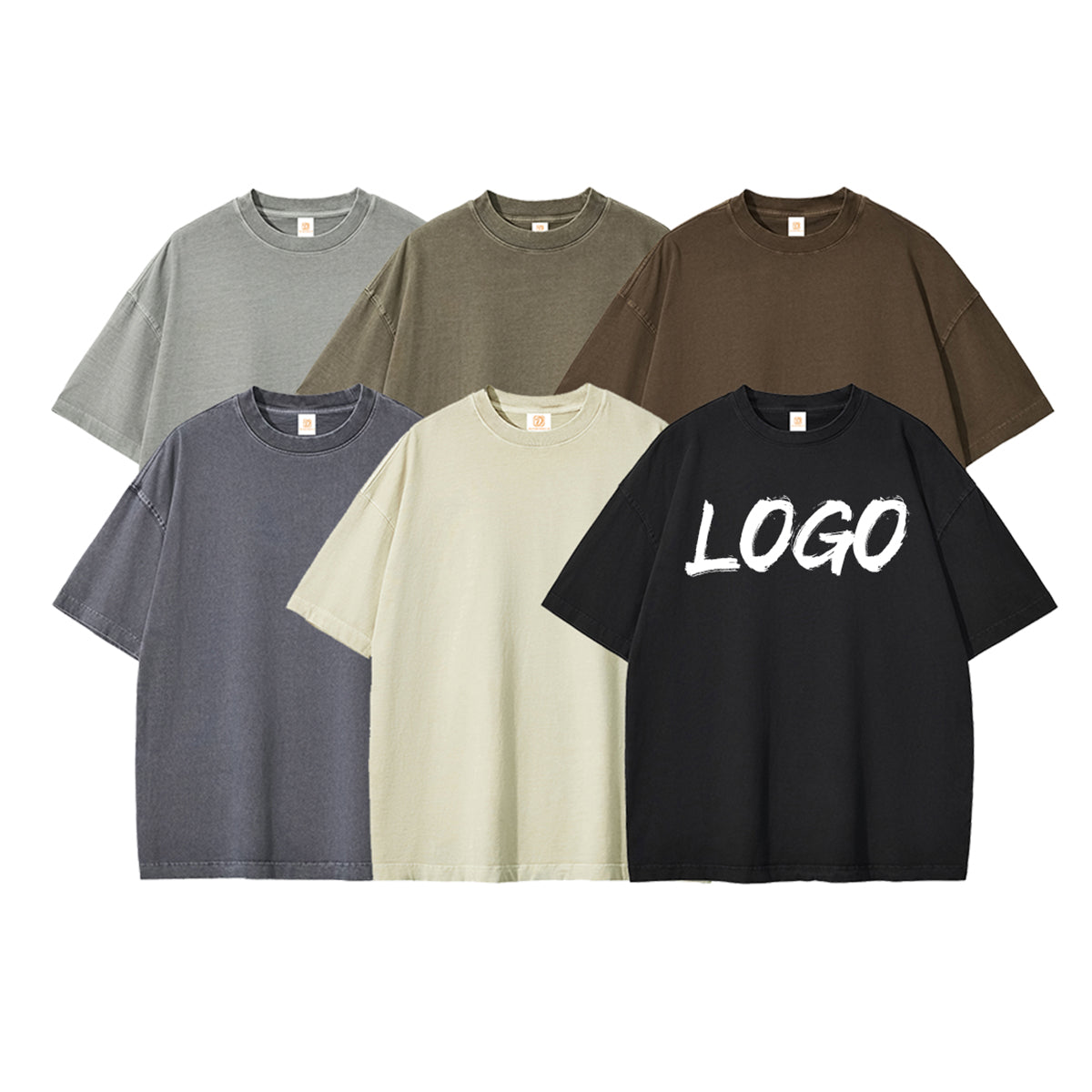 100% Cotton T-shirt Heavyweight Round Neck Custom logo High Quality Blank Vintage Short Sleeve Round Neck Men's T-shirts