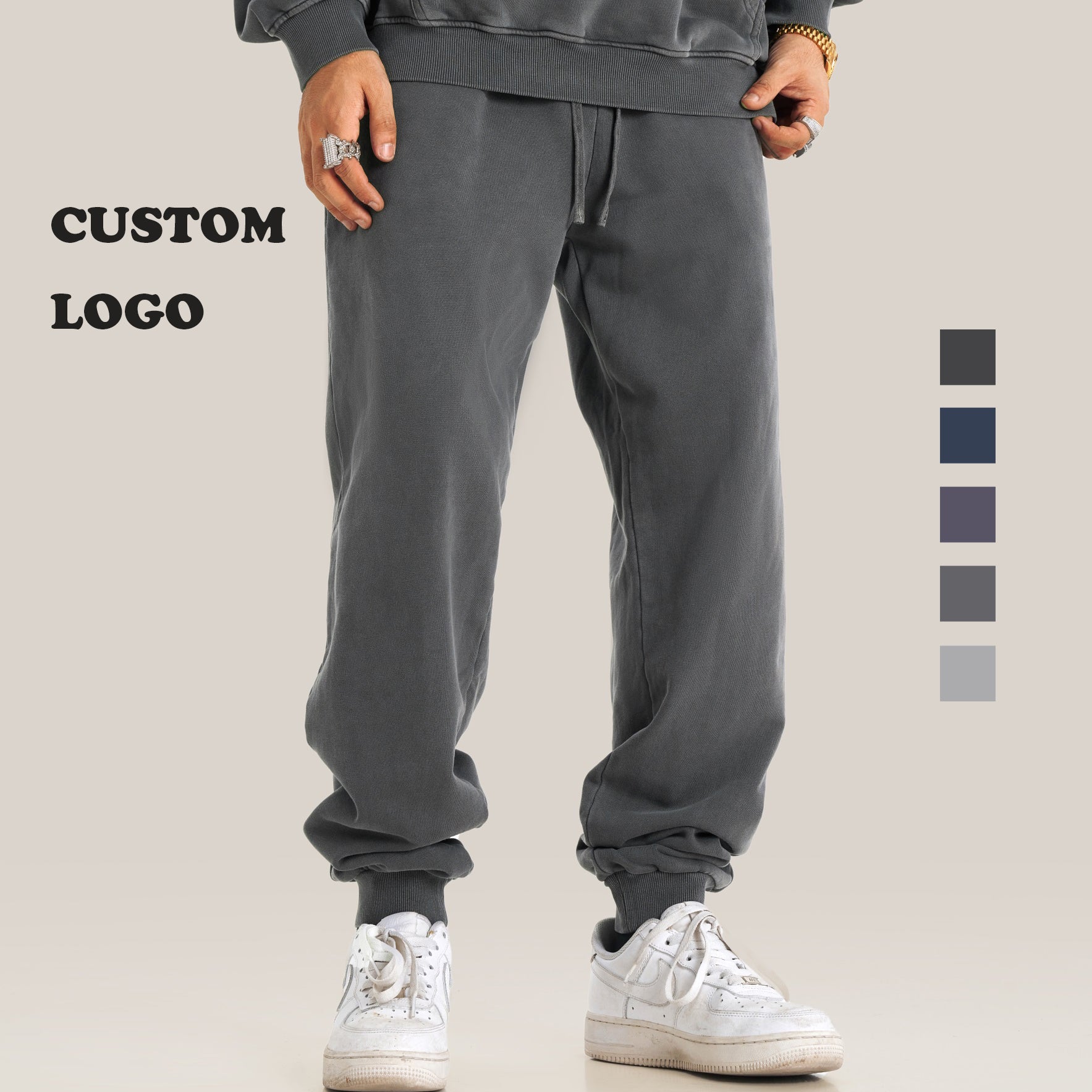 Manufacturer Sweatpants Washed Casual Custom Puff Printing High Quality Vintage Embroidery logo Design Wholesale Sweatpants