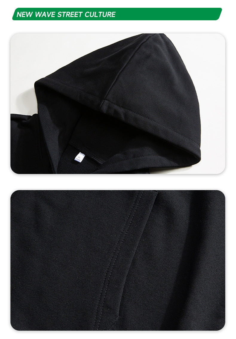 Manufacturer Blank Pullover Heavyweight Polyester Streetwear Terry Black Oversized Sublimation Drop Shoulder Hoodie