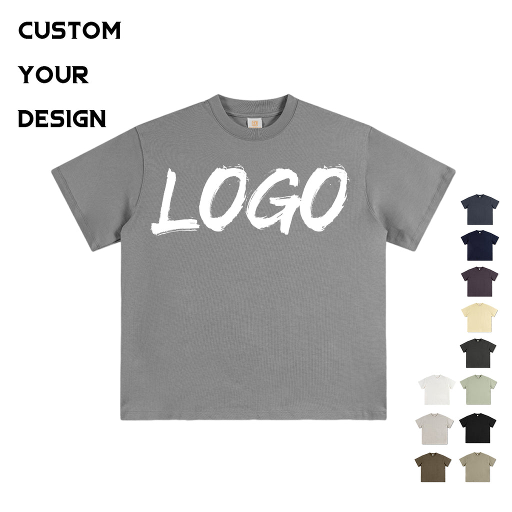 Customized t Shirts Streetwear Basic Black Distressed High Quality Crewneck Personalized High Quality Blanks Men's T-shirt