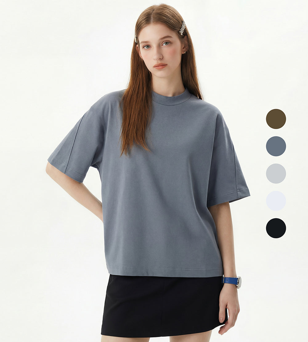 OEM 100% Cotton T-shirt 275g Heavyweight Streetwear Wholesale Unisex High Quality Custom Puff Printing Blank Short Sleeve Tshirt