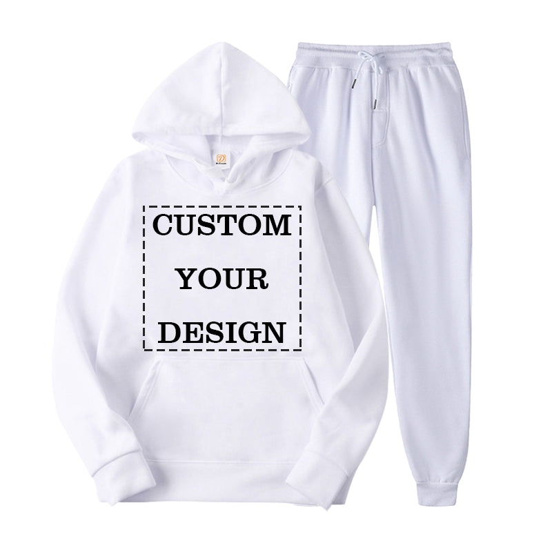Custom Sweatpants and Hoodie Set High Quality Blank Pullover Pure Color Regular Fit Polyester Screen Printed Streetwear Hoodies