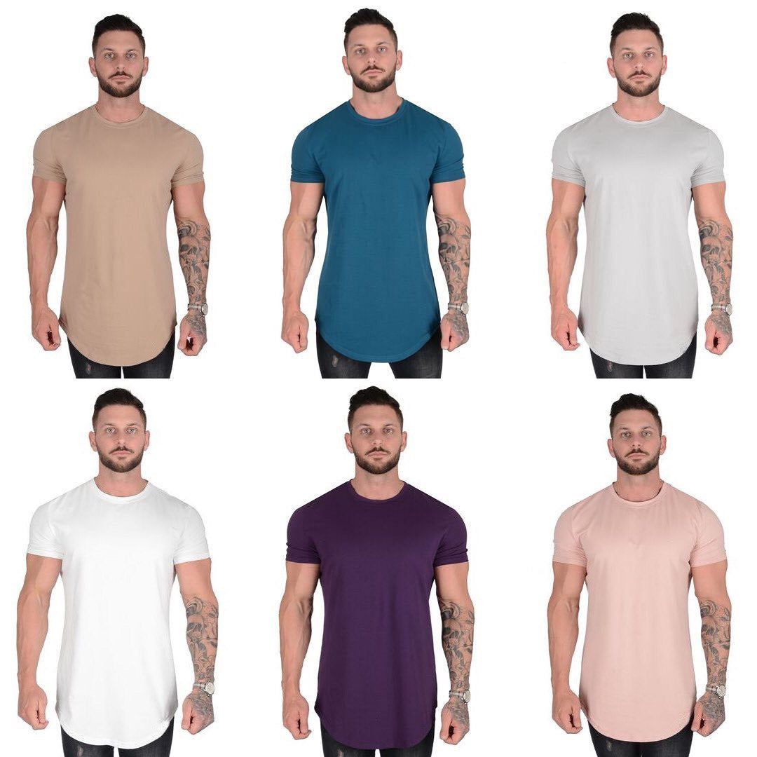 Plus Size Sport Short Sleeve High Quality Mens Tshirts Pure Color Streetwear Custom Heat Transfers for T-shirts High Quality