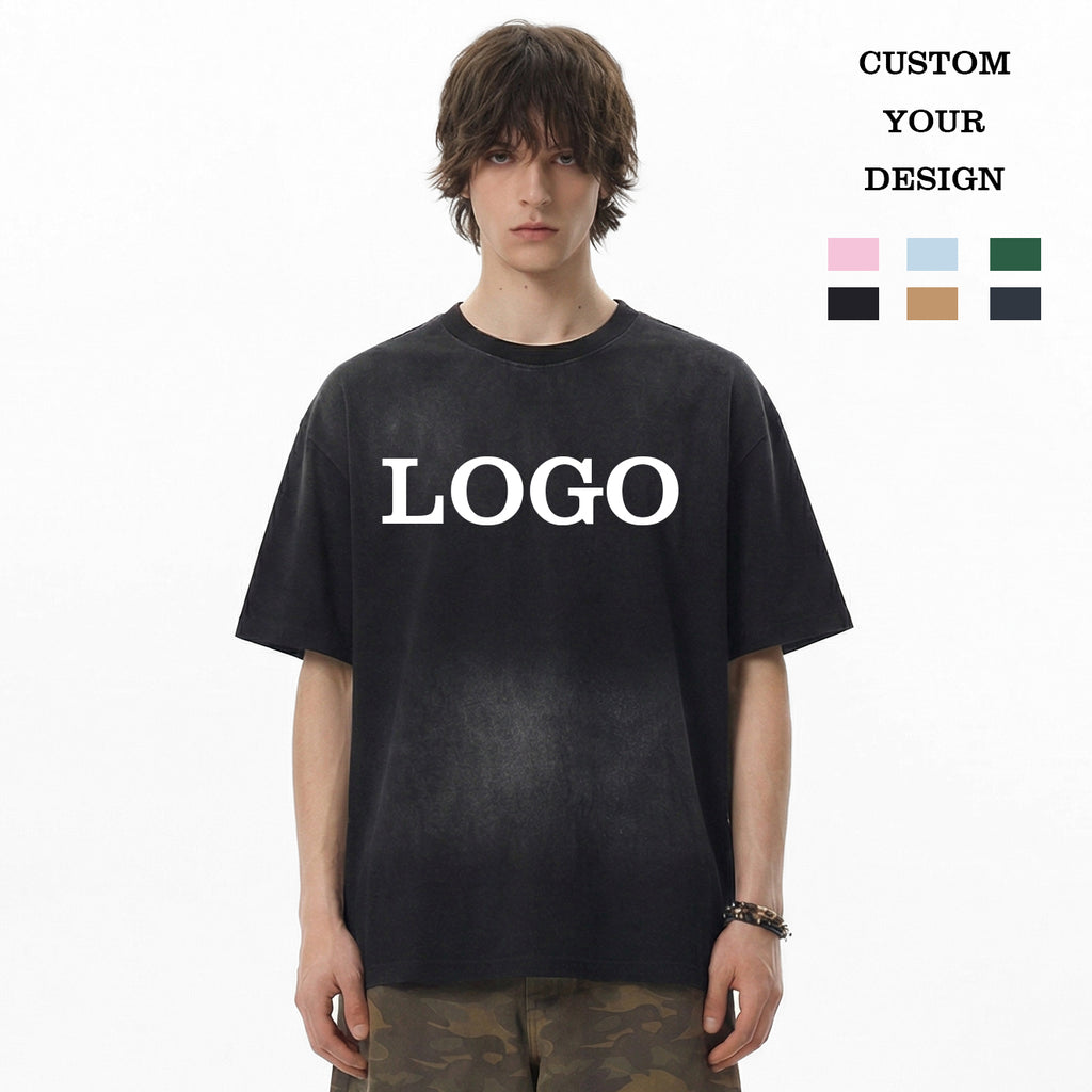 Streetwear Wholesale s T-shirt 100% Cotton Distressed Embroidery High Quality Vintage Casual Personalized Men's T-shirts