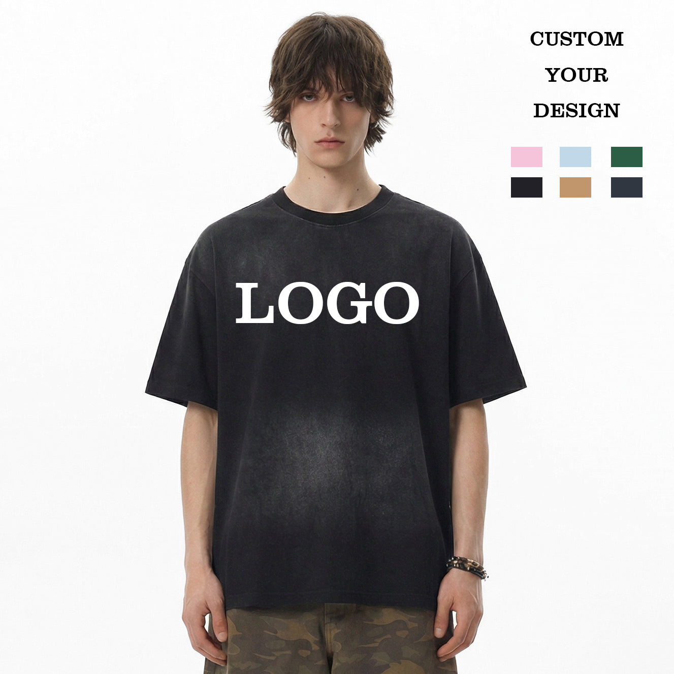 Streetwear Wholesale s T-shirt 100% Cotton Distressed Embroidery High Quality Vintage Casual Personalized Men's T-shirts