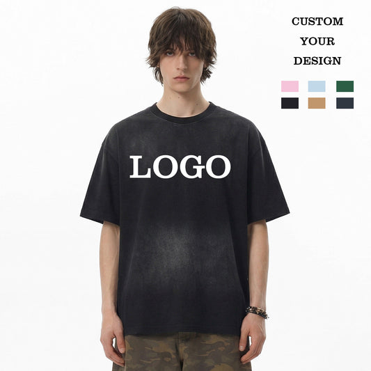 Streetwear Wholesale s T-shirt 100% Cotton Distressed Embroidery High Quality Vintage Casual Personalized Men's T-shirts