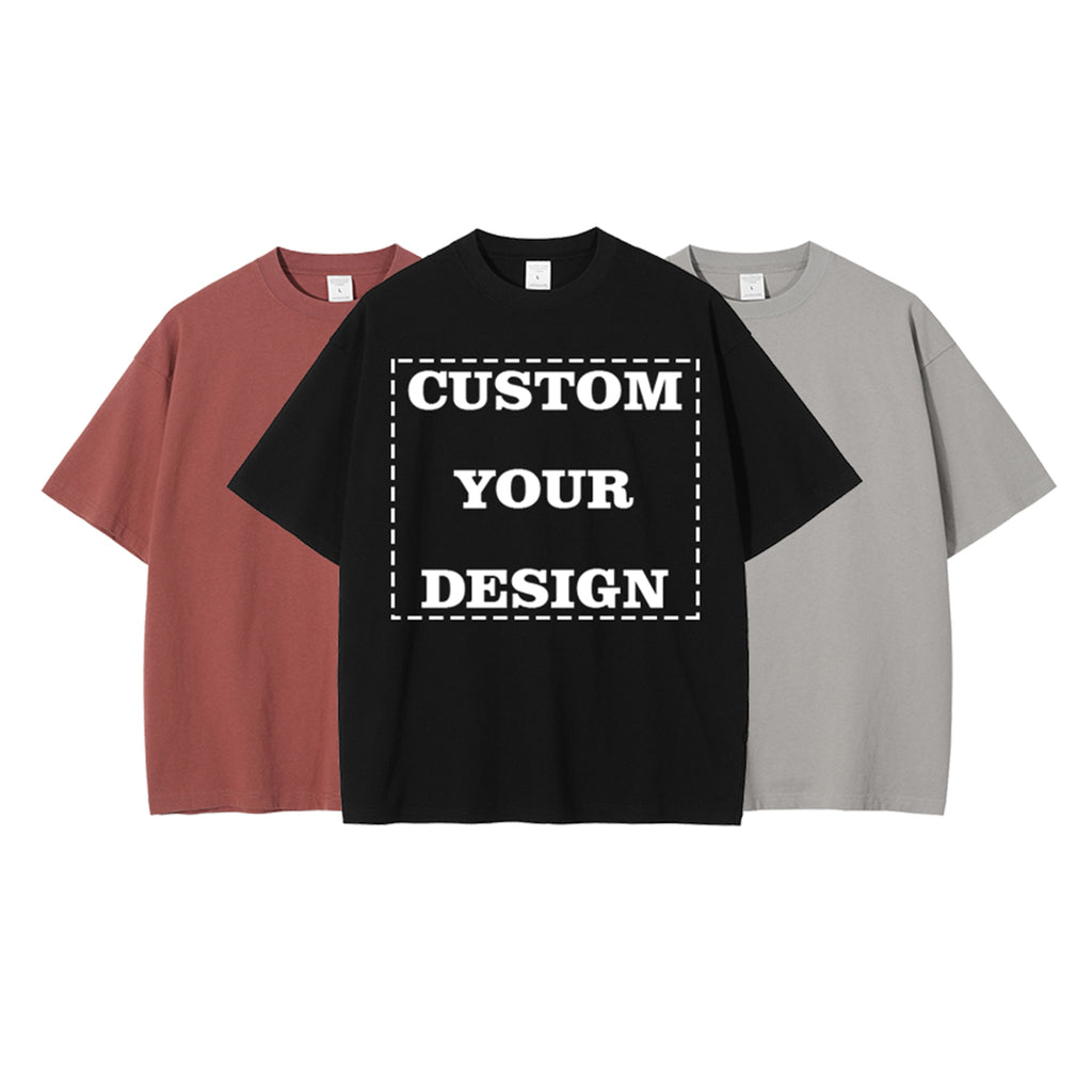 Wholesale Streetwear t Shirts Heavy Cotton Custom logo Blank Acid Wash High Quality Puff Printing Loose Personalized T-shirt
