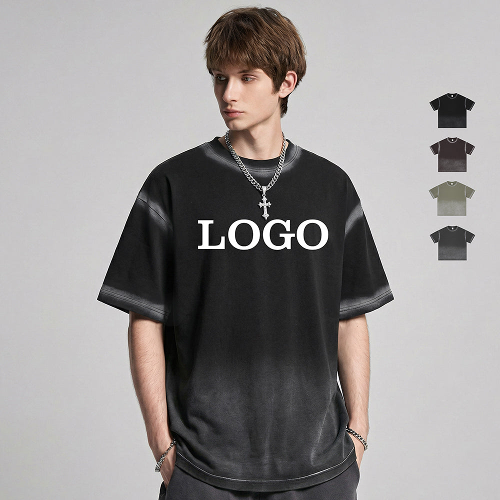 High Quality Blank Cotton T-shirt Hot Sale Wholesale Vintage Customized Acid Wash Short Sleeve Casual Fashion Men's T-shirts