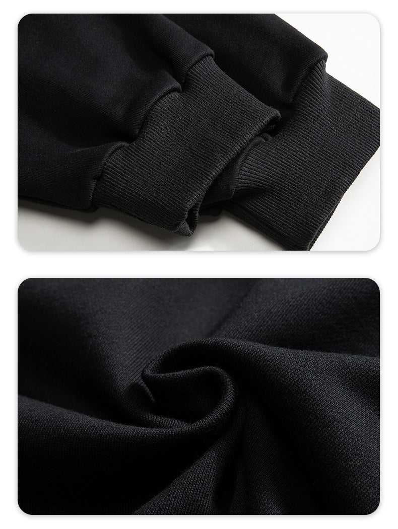 Manufacturer Blank Pullover Heavyweight Polyester Streetwear Terry Black Oversized Sublimation Drop Shoulder Hoodie