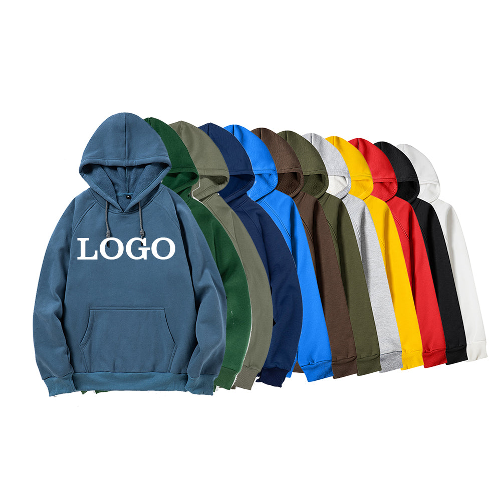 100% Polyester Hoodie Raglan Sleeve Multi Color High Quality Blank Custom Puff Printing Loose Fleece Men's Hoodies & Sweatshirts