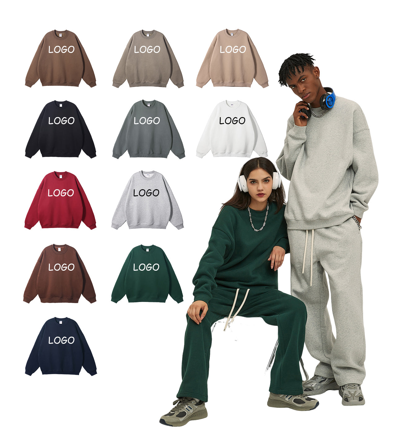 100% Cotton Fleece Pullover Round Neck High Quality Streetwear Heavyweight Cheap Custom Puff Print Hoodies & Sweatshirts for Men