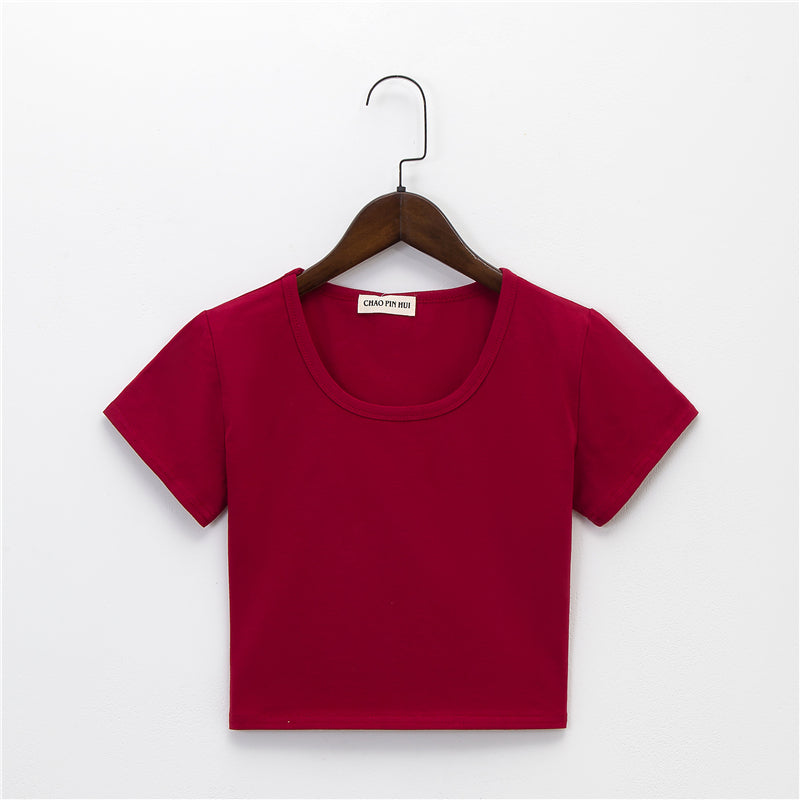 Oem Brand Tshirt Printing Custom logo High Quality Crop Top T-shirt Pattern Design Free Sample Plain in Bulk Summer Casual Style