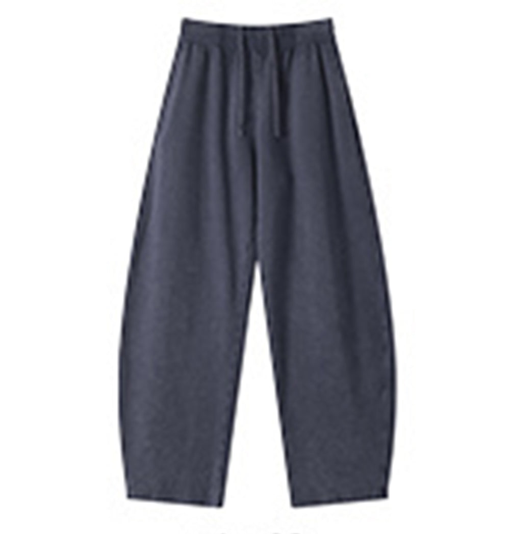 Men's Heavy Duty Water Washed Faded Pure Cotton Loose Curved Leg Sweatpants Loose Fitting Cotton Casual Brand Sweatpants