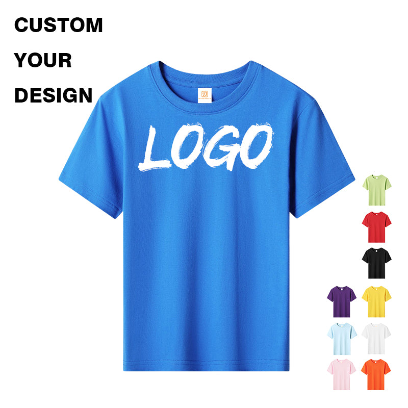 Kids T-shirt High Quality Sublimation Heavy Cotton Round Neck Streetwear High Quality Wholesale Puff Printing Children's T-shirt