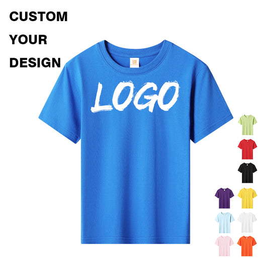 Kids T-shirt High Quality Sublimation Heavy Cotton Round Neck Streetwear High Quality Wholesale Puff Printing Children's T-shirt