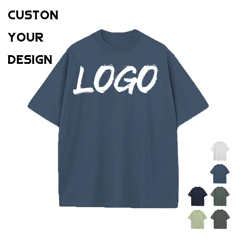Cotton Tshirt Unisex High Quality Plain Pure Color Loose Blank Heavyweight Drop Shoulder Streetwear Heat Transfers for T-shirts