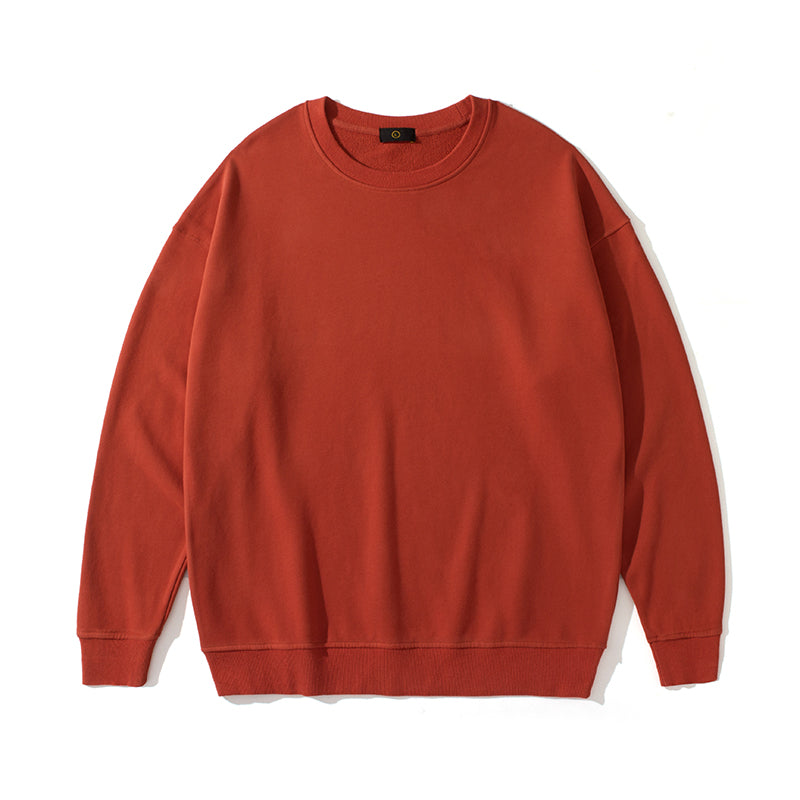14 Color 330 Grams(100% Cotton Loose Fitting Round-neck Pullover with Dropped Shoulders Oversized Design Winter Collection