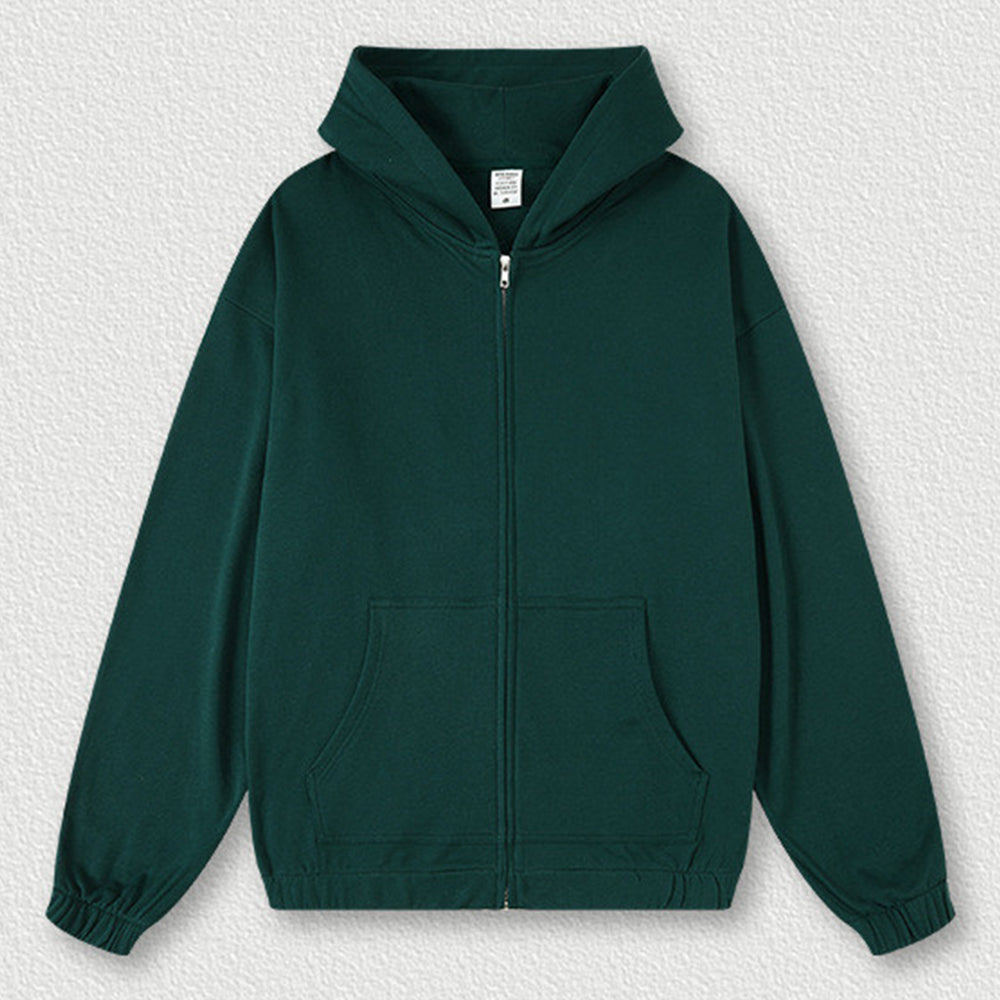 5 Color Oversized Plush Pullover with No Hat Zipper Closure No Collar Brushed Fleece Cuffs and Hem No Stitching Ribbed Design