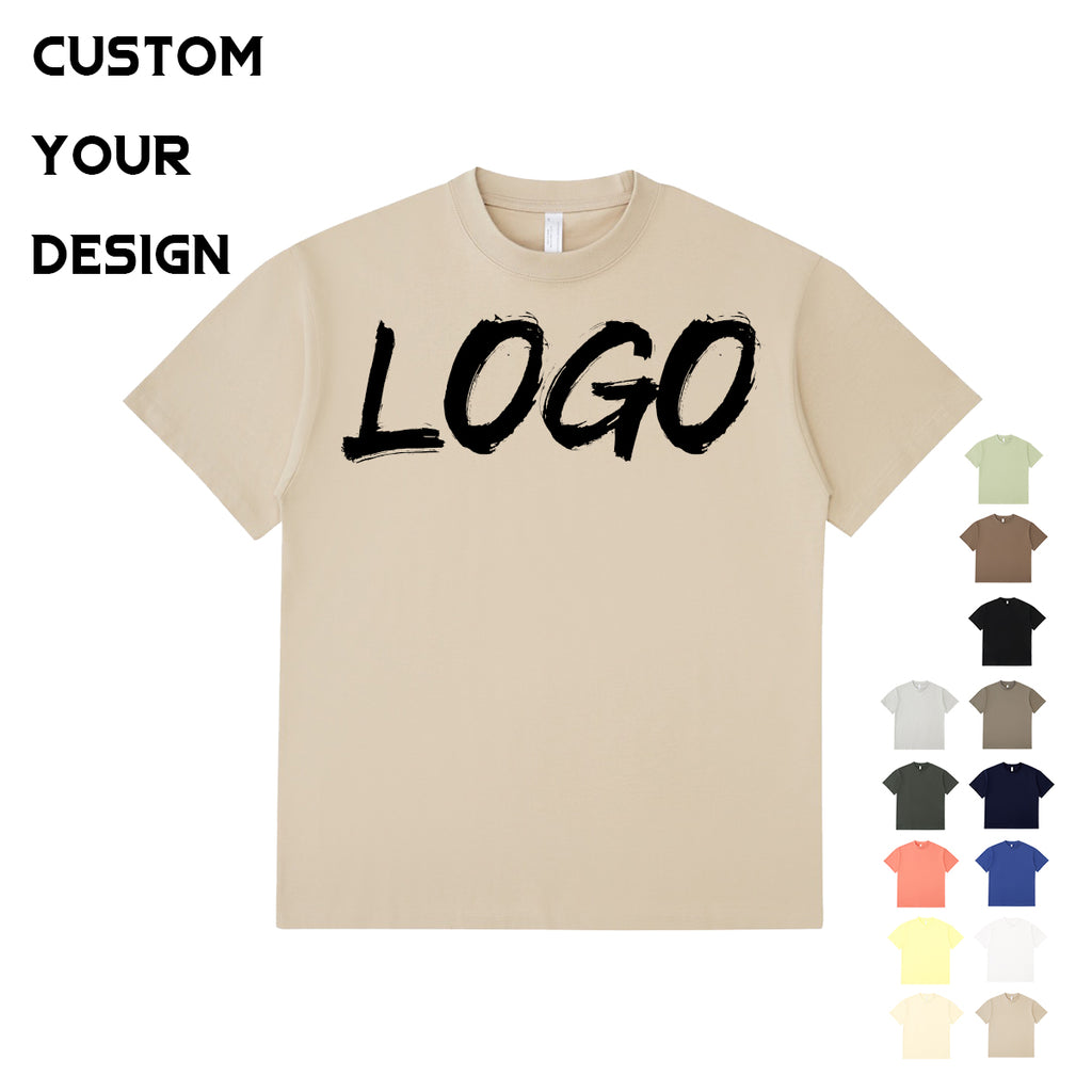 Top Quality t Shirt Plain Custom Multi Color 250g Loose Streetwear New 2026 Short Sleeve Puff Printing Men's T-shirts