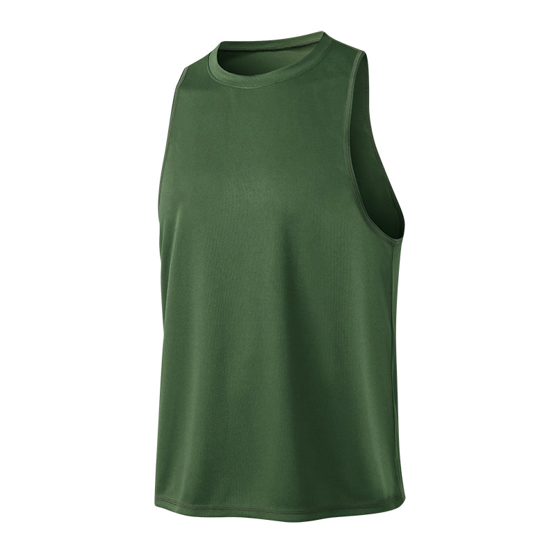 Men's T-shirts Sleeveless Breathable Quick-drying Polyester Streetwear Custom Round Neck High Qualit Heat Transfers for T-shirts