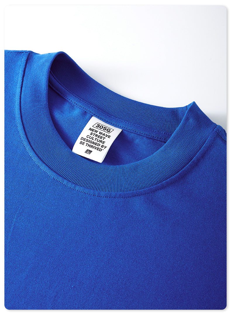 Plus Size Drop Shoulder Custom logo 100% Cotton High Quality Heavyweight Streetwear Tf Transfers for t Shirts Set