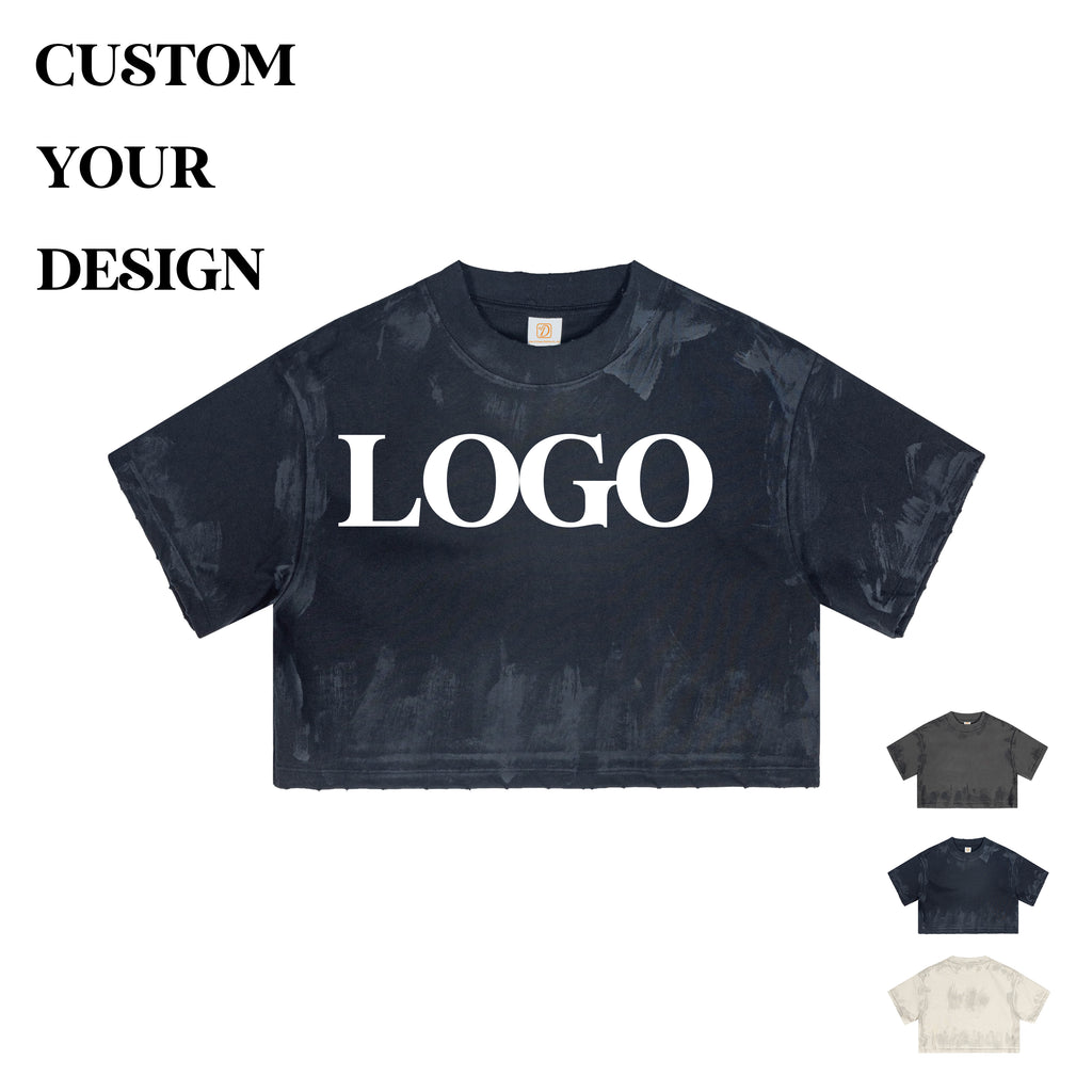 100% Cotton Tshirt Custom Blank Streetwear Crop Top Vintage High Quality 2026 Fashionable Desgin Plain T-shirt for Women
