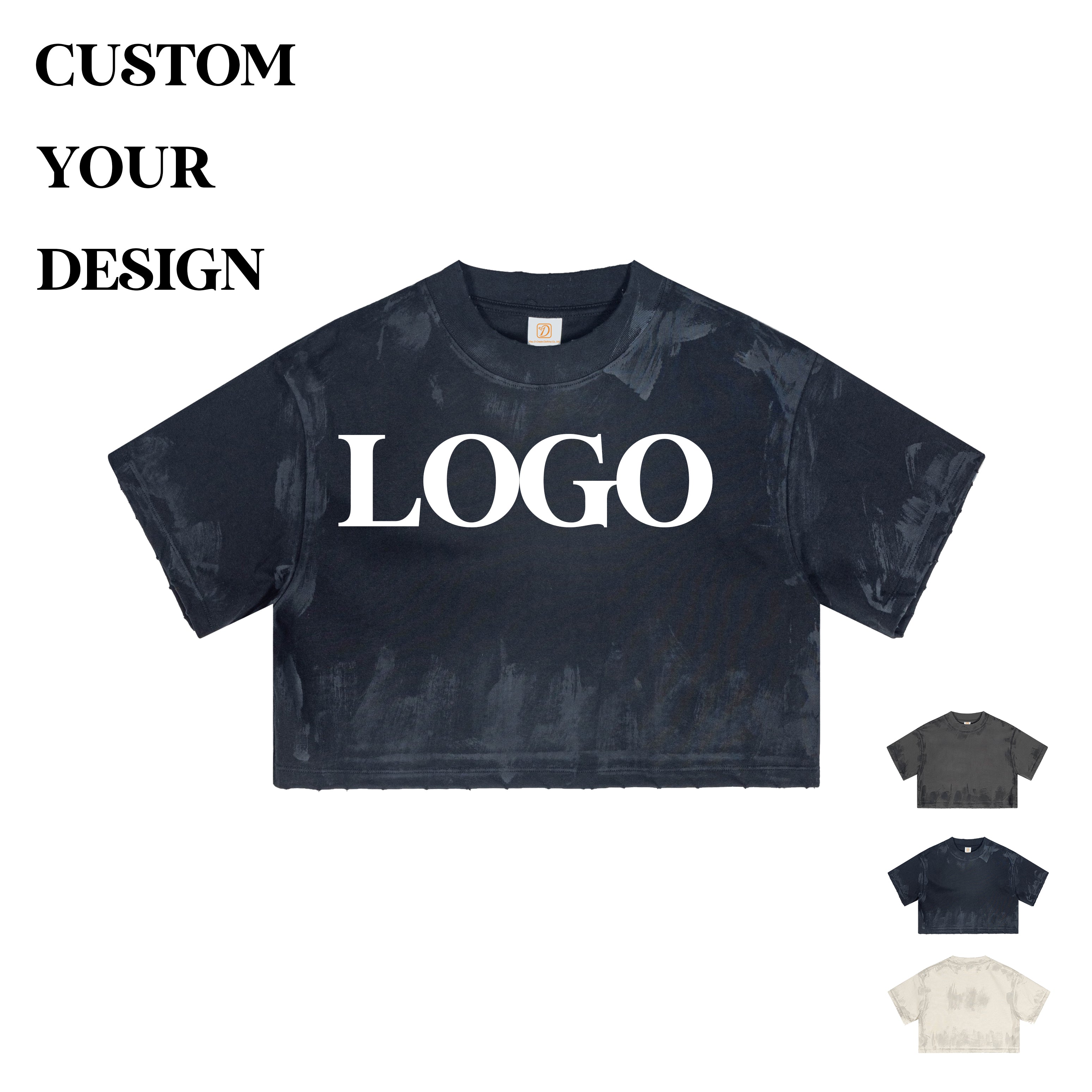 100% Cotton Tshirt Custom Blank Streetwear Crop Top Vintage High Quality 2026 Fashionable Desgin Plain T-shirt for Women