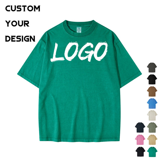 Oversized Tshirt Custom Vintage Streetwear High Quality Drop Shoulder Puff Printing Loose Fashion Short Sleeve Men's T-shirts